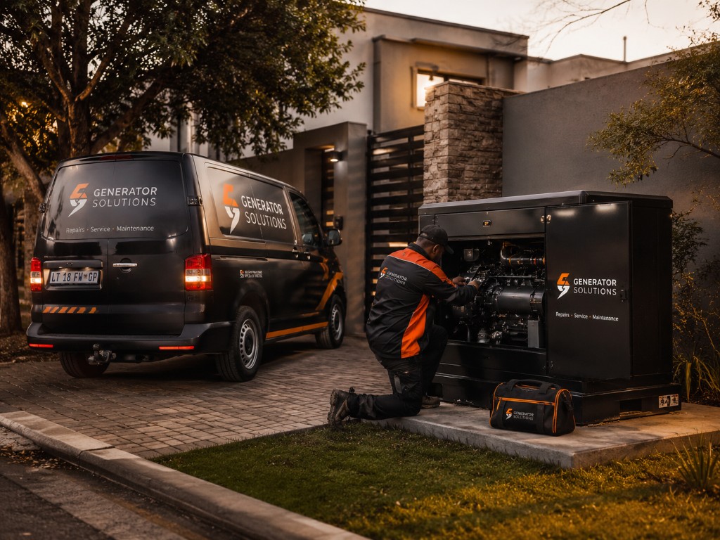 Generator Solutions technician on a Pretoria and northern Gauteng callout
