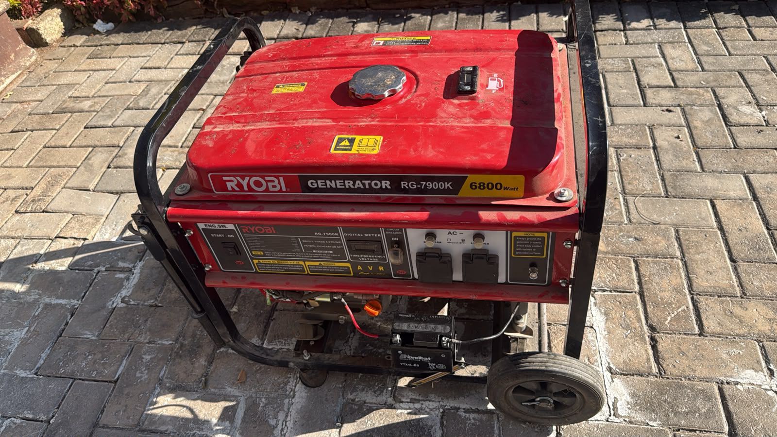 Portable petrol generator with AVR control panel